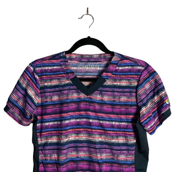 Scrubletics Women's Patterned Short Sleeve Scrub Top - Picture 2 of 8